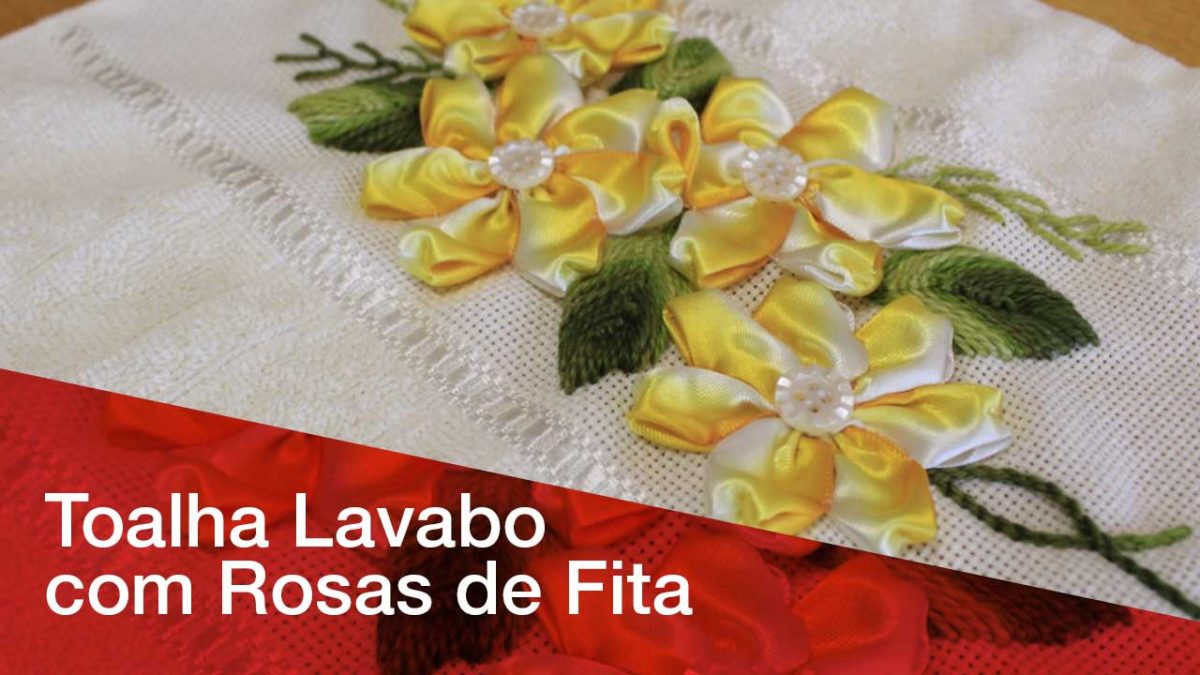 Lavabo com rosas de fita