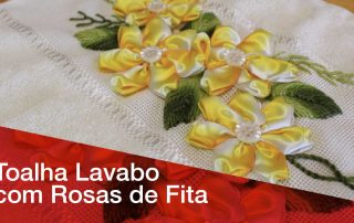Lavabo com rosas de fita