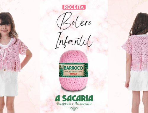 Bolero Infantil em Crochê com Barroco Maxcolor