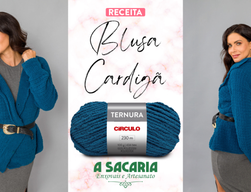 Cardigã Classico em Tricô com Fio Ternura