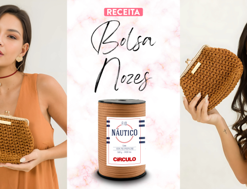 Bolsa Nozes em Crochê com Fio Náutico