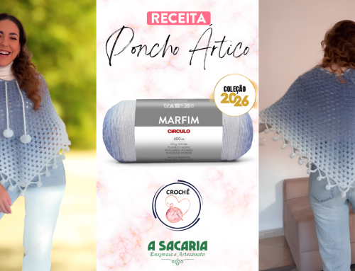 Poncho Ártico em Crochê com Fio Marfim – Coleção 2026